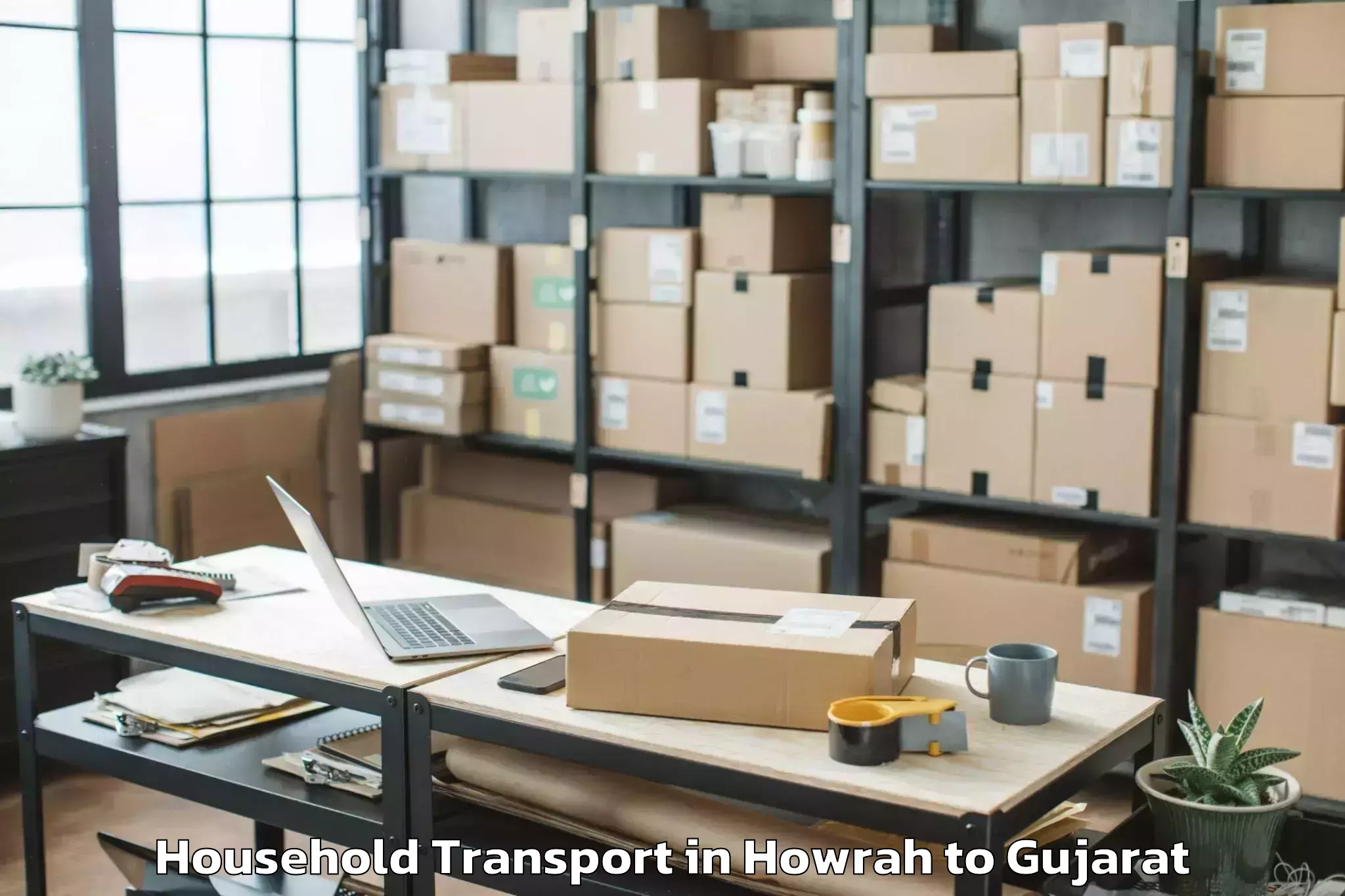 Comprehensive Howrah to Crystal Mall Rajkot Household Transport